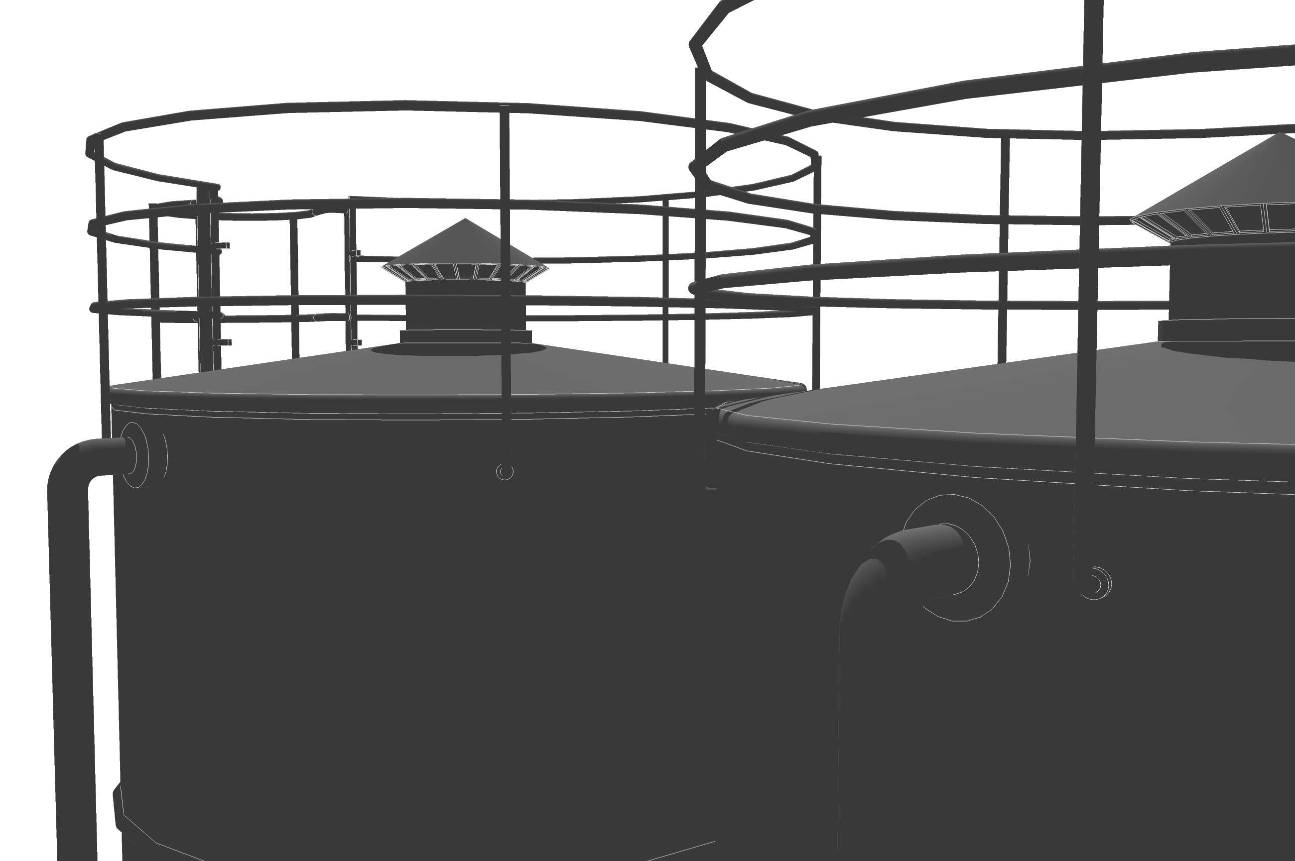 Cement silo hopper Low-poly 3D model_18