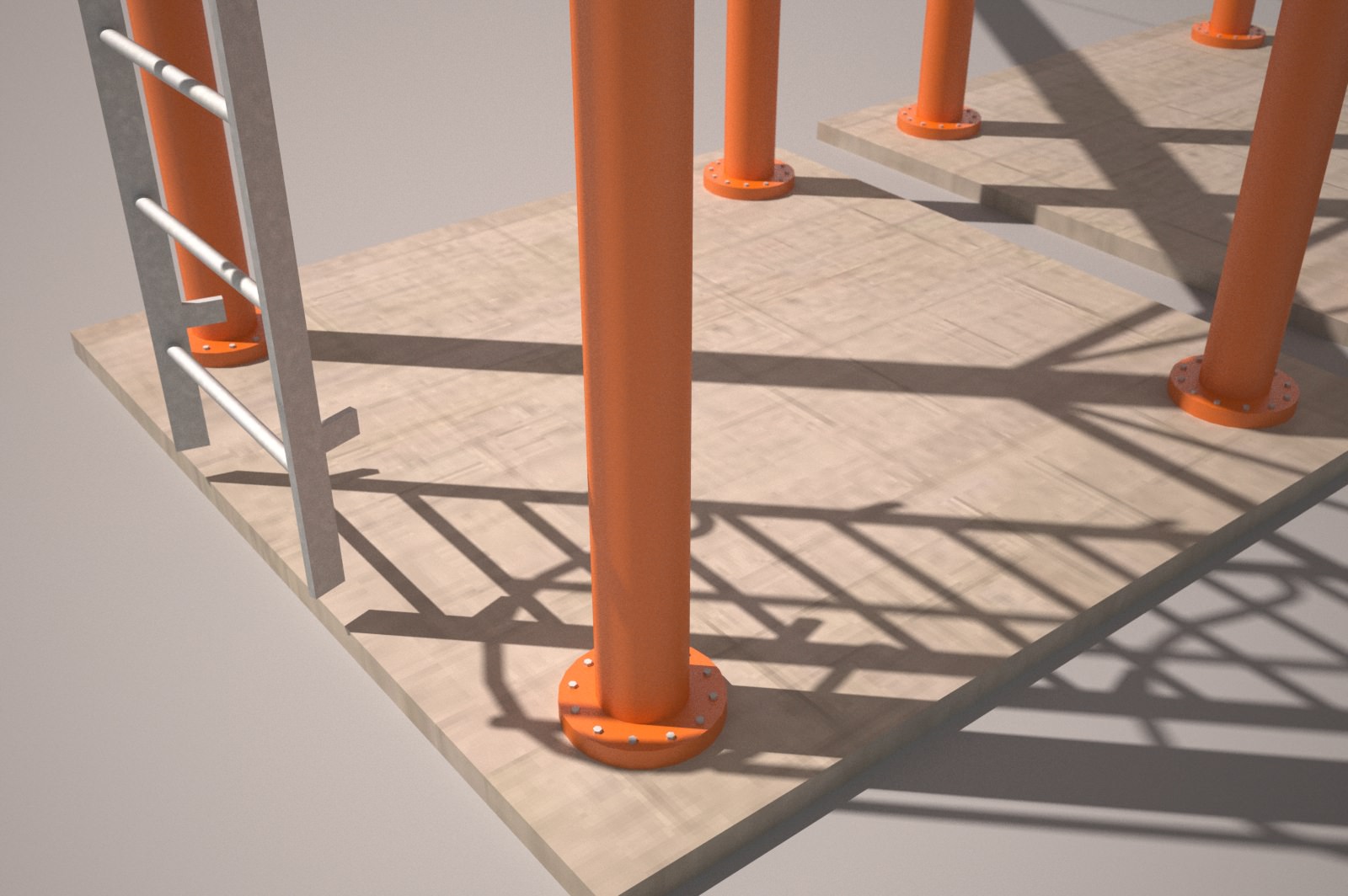 Cement silo hopper Low-poly 3D model_15