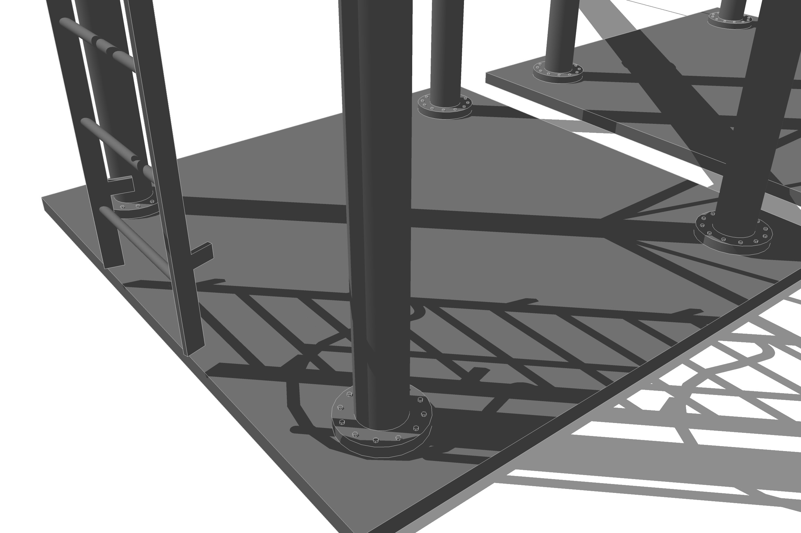 Cement silo hopper Low-poly 3D model_16