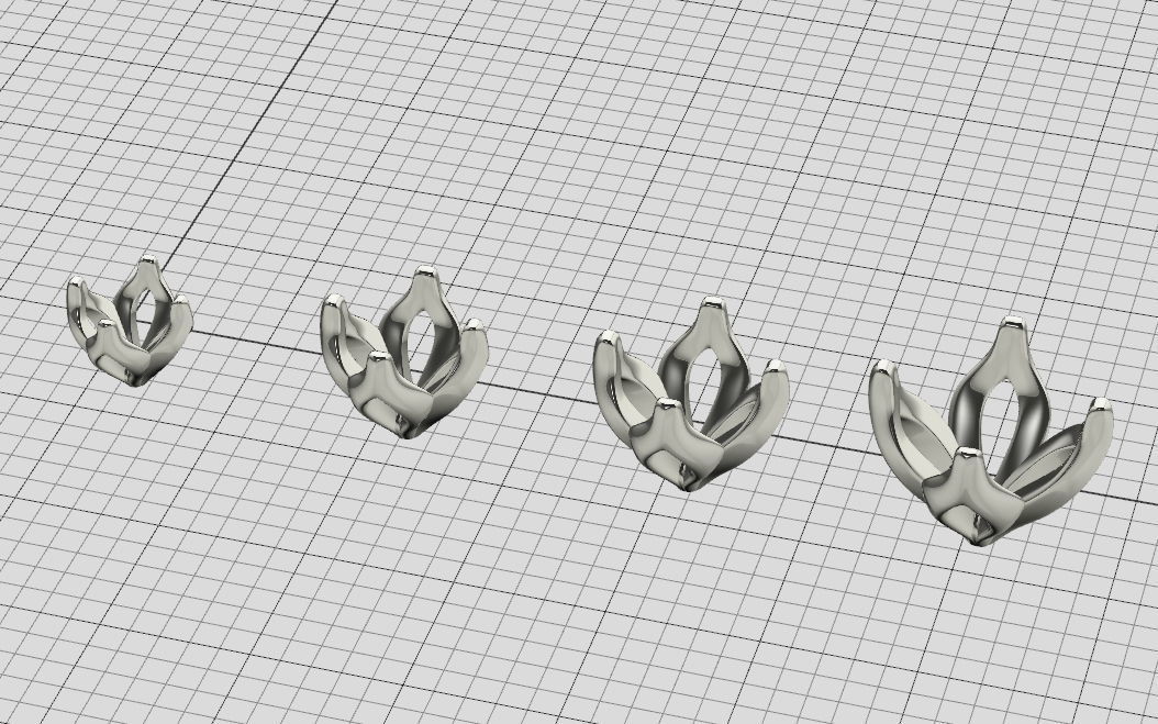 A Package of  8 Ring Heads 4 claw design printable 3dmodels  3D print model_13