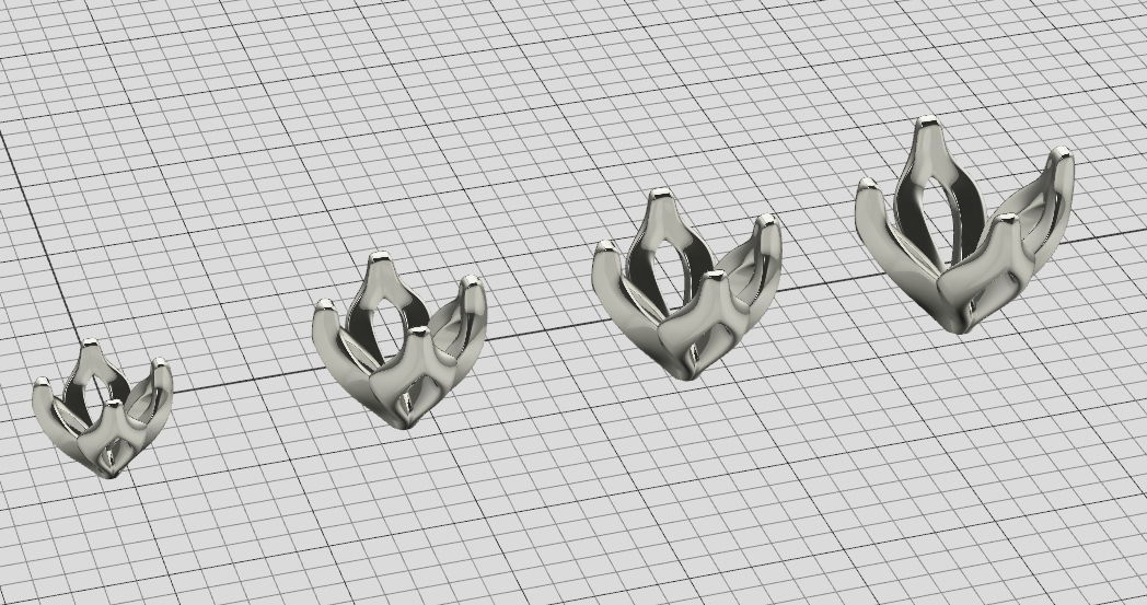 A Package of  8 Ring Heads 4 claw design printable 3dmodels  3D print model_12