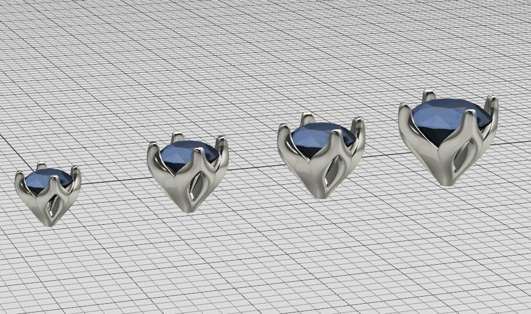 A Package of  8 Ring Heads 4 claw design printable 3dmodels  3D print model_9