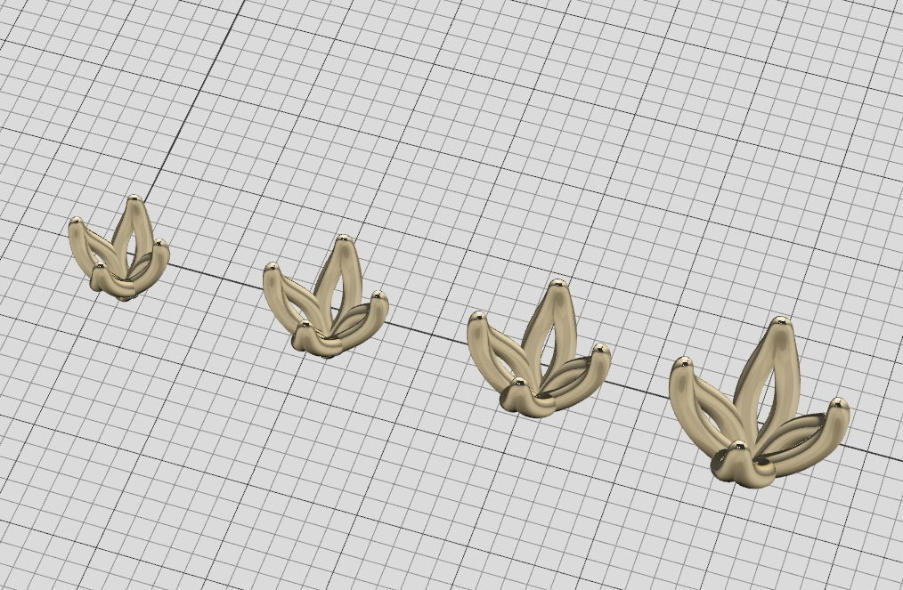 A Package of  8 Ring Heads 4 claw design printable 3dmodels  3D print model_6