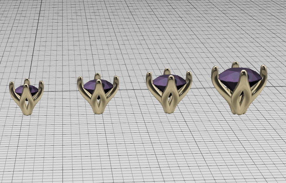 A Package of  8 Ring Heads 4 claw design printable 3dmodels  3D print model_5