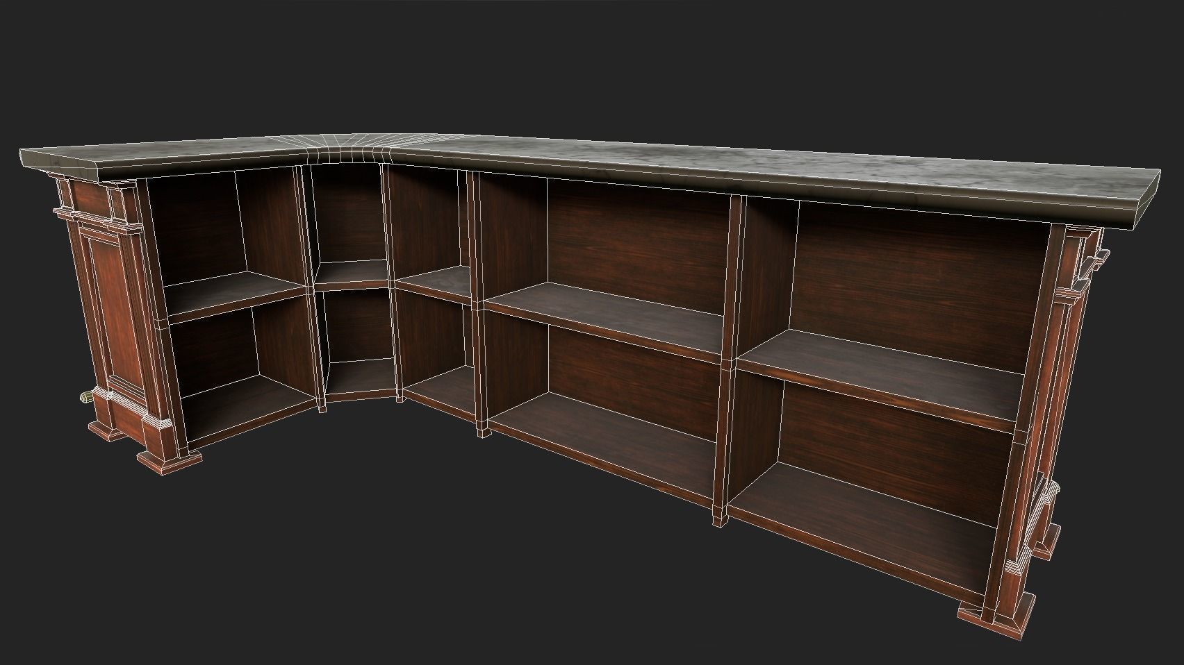 Vintage Bar Table Low-poly 3D model_4
