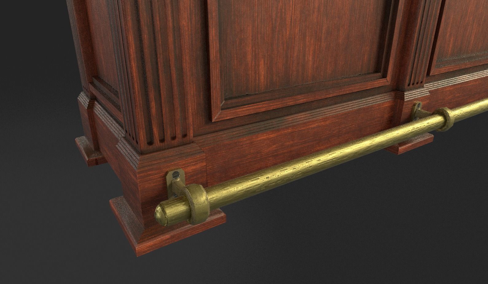 Vintage Bar Table Low-poly 3D model_7