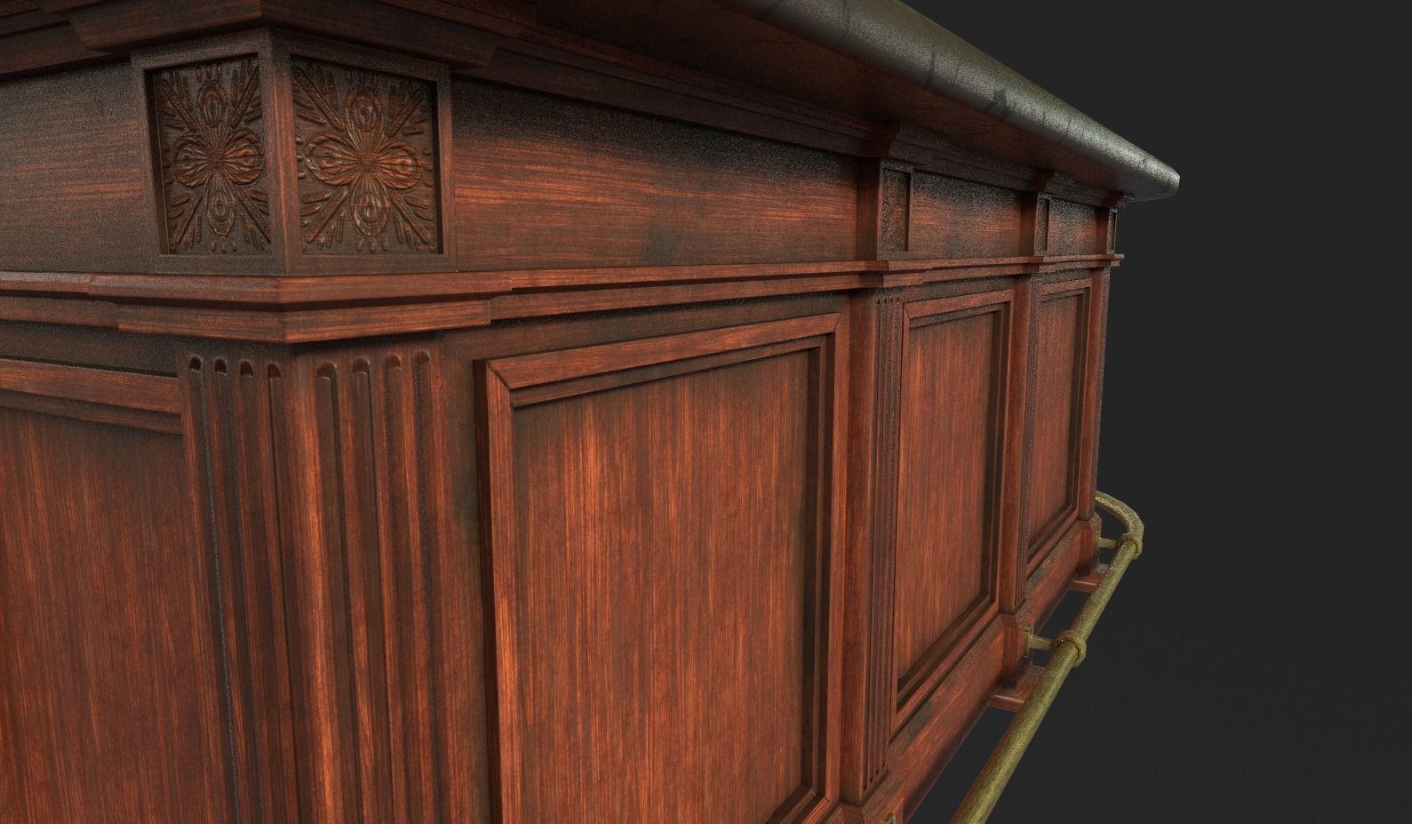 Vintage Bar Table Low-poly 3D model_5