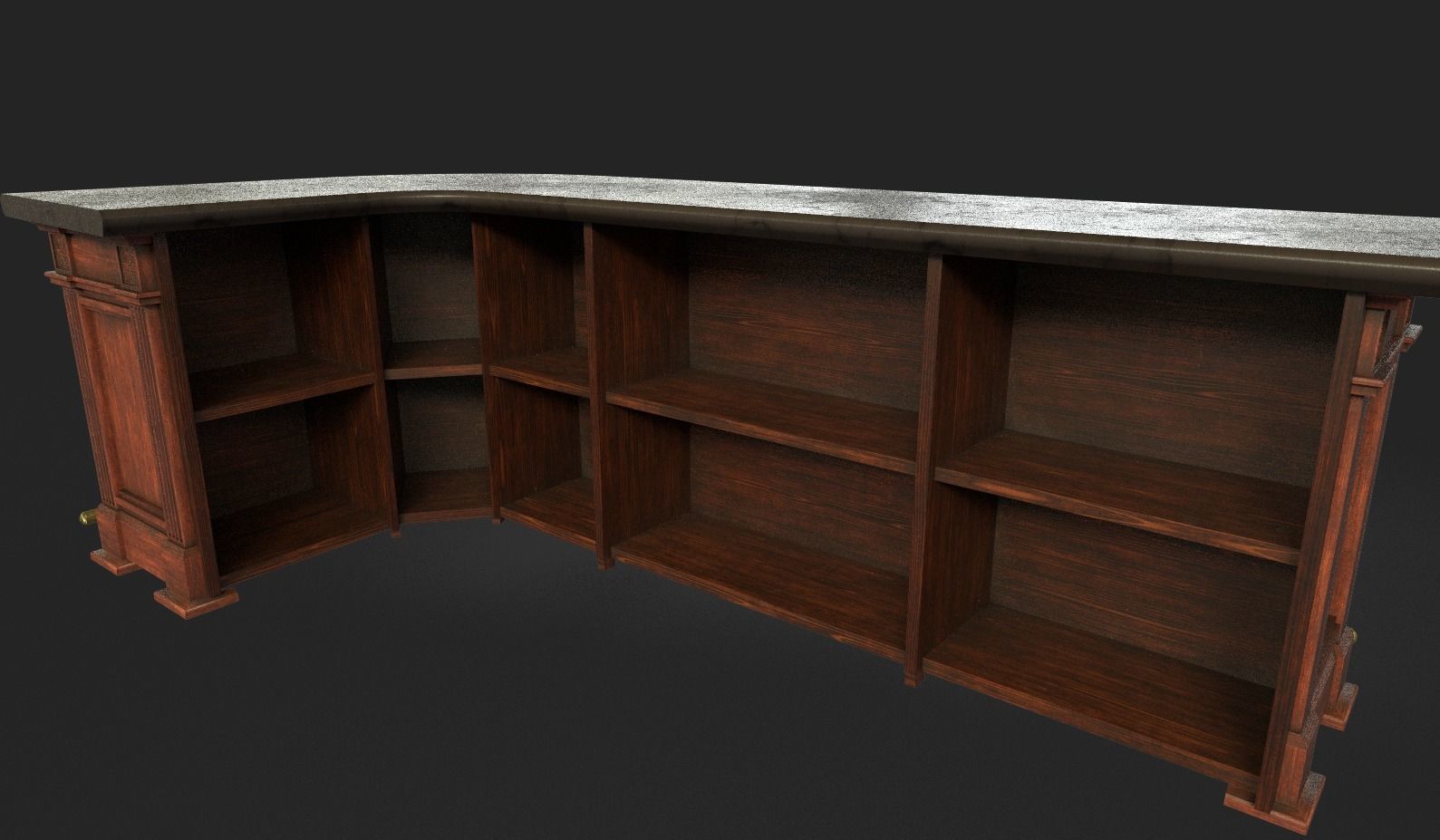 Vintage Bar Table Low-poly 3D model_3