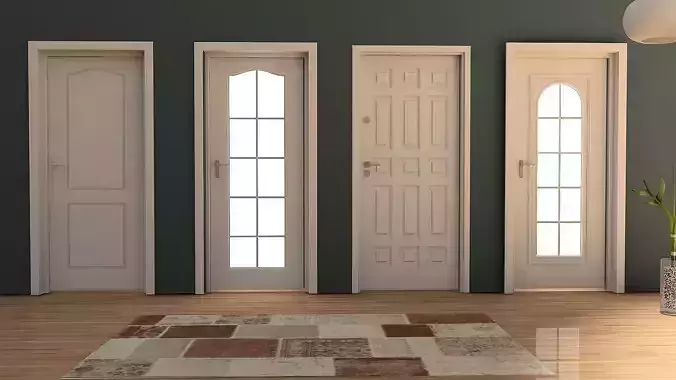 VERY NICE 2 PCS GLASSED 2 PCS PANEL DOOR