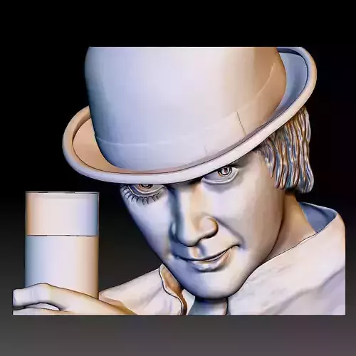 Portrait STL file 3d model bas-relief Clockwork orange
