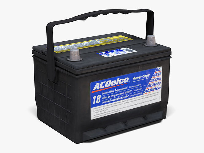 ACDelco Car Battery Low-poly 3D model