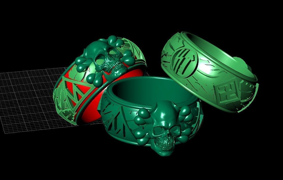 skull ring 3D print model_2