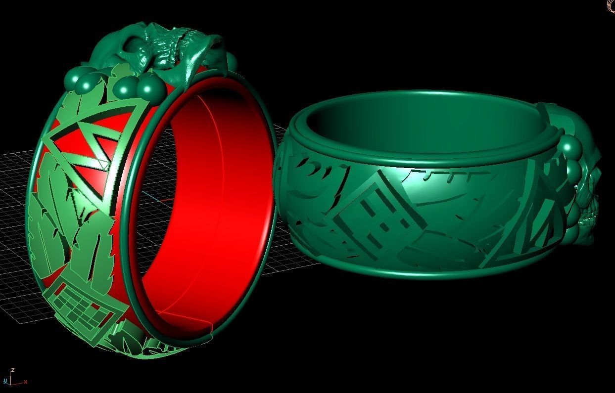 skull ring 3D print model_3