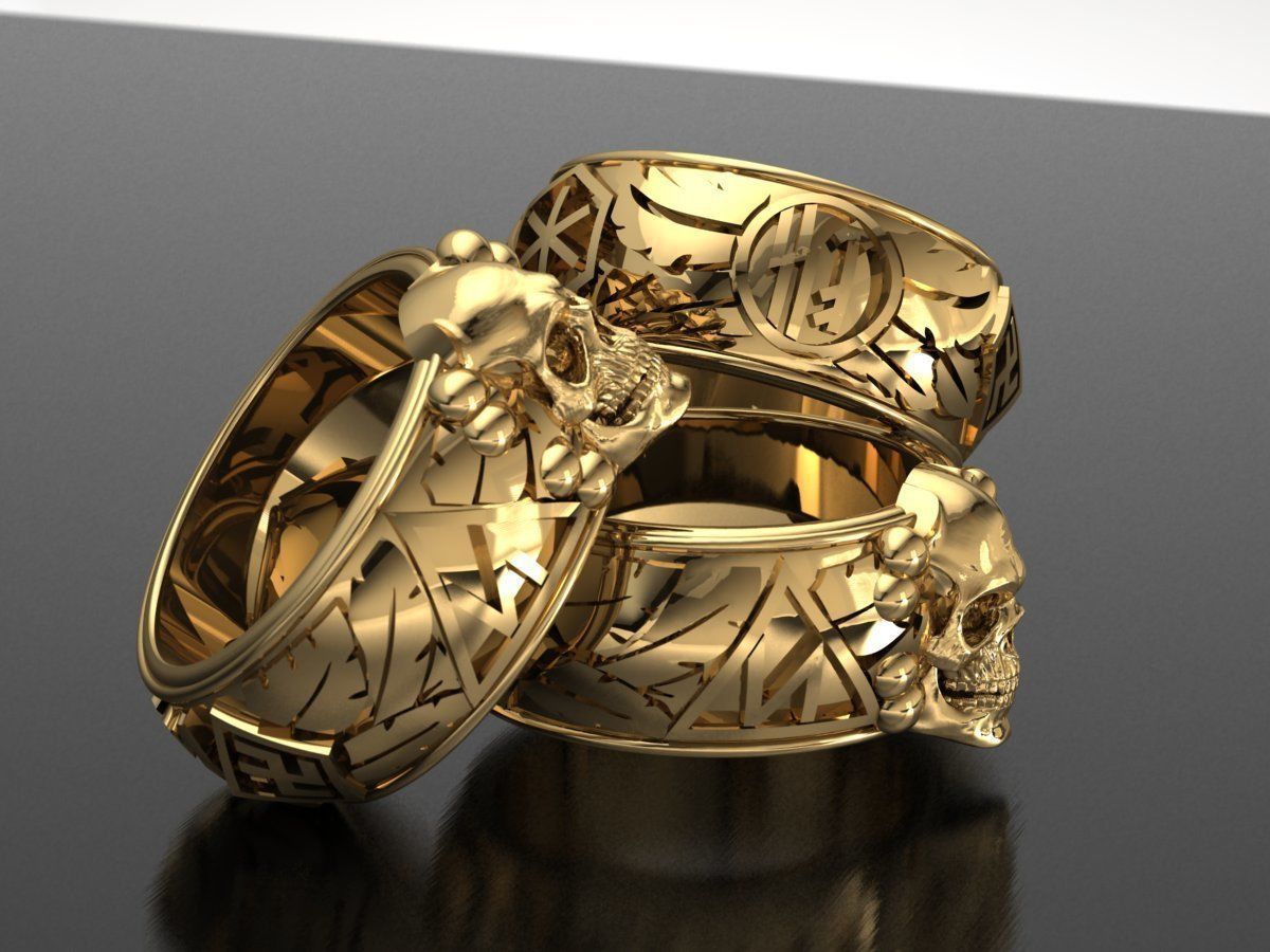 skull ring 3D print model_1