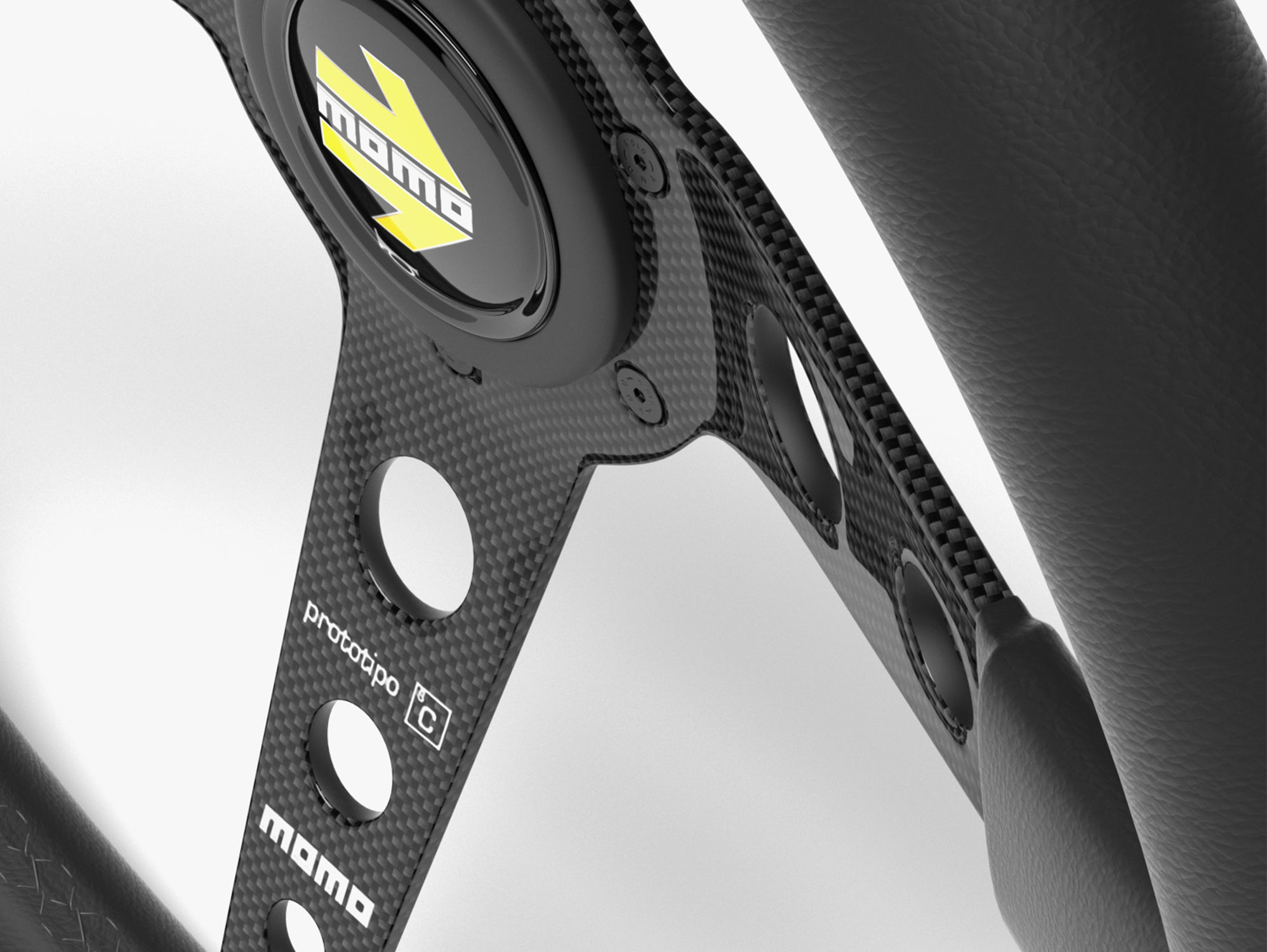 Momo Prototipo Steering Wheel 3D model_4
