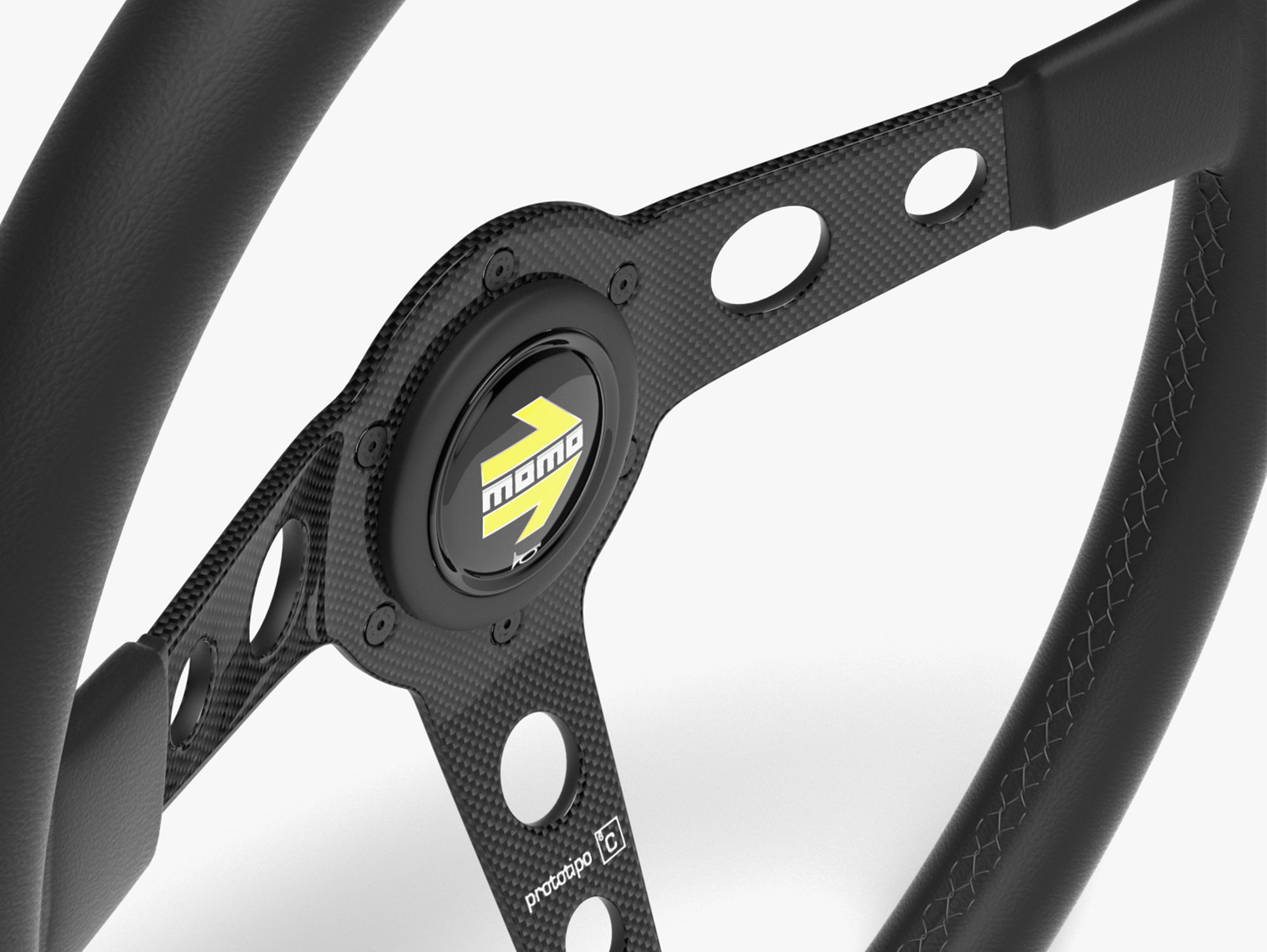 Momo Prototipo Steering Wheel 3D model_2