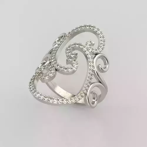 Women Long finger ring 3dm stl vintage