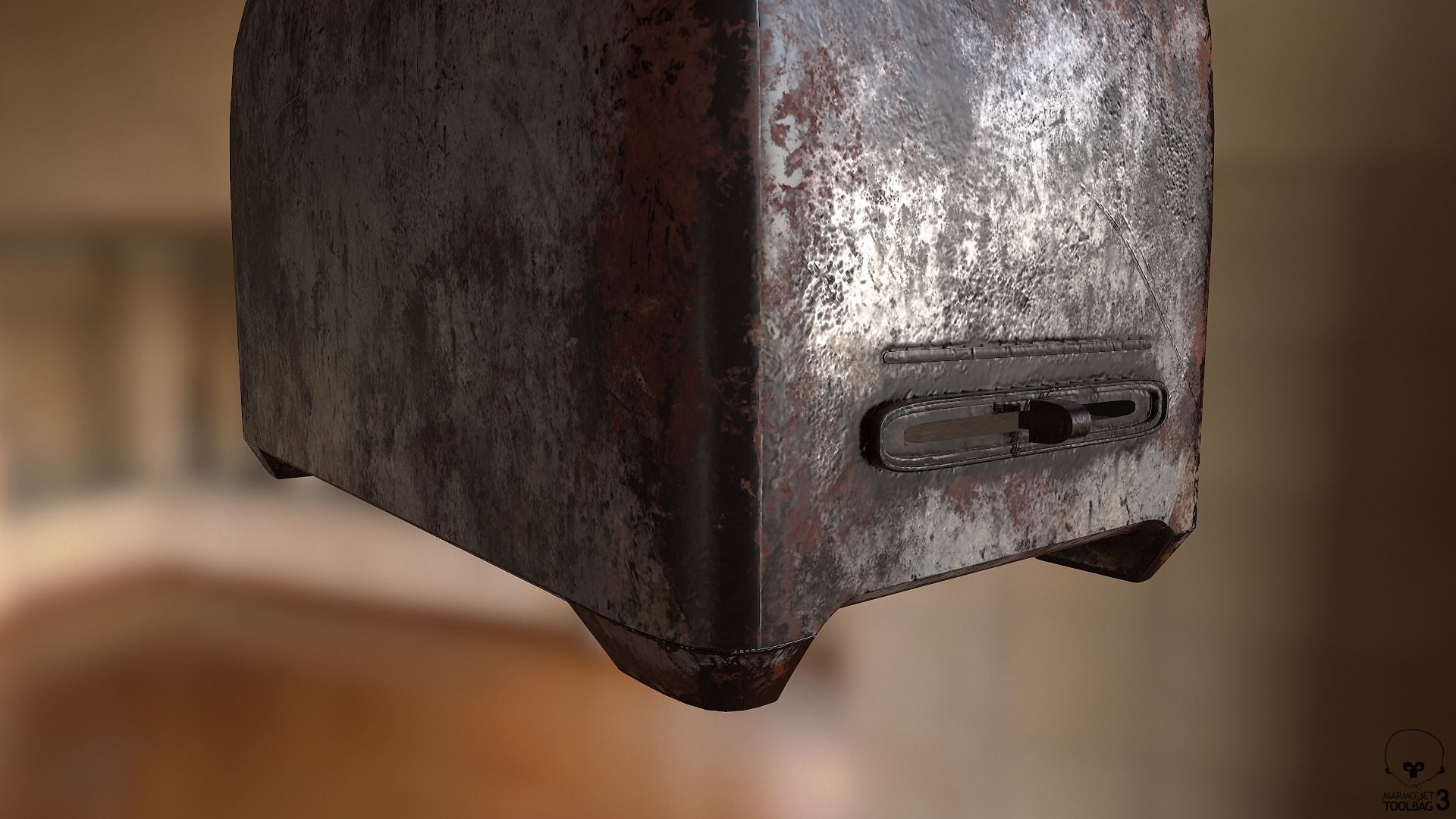 Toaster old rusty Low-poly 3D model_14
