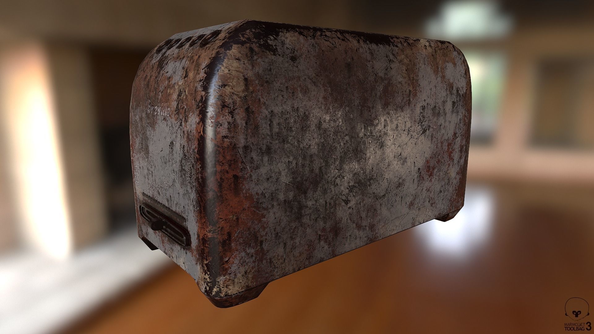 Toaster old rusty Low-poly 3D model_13