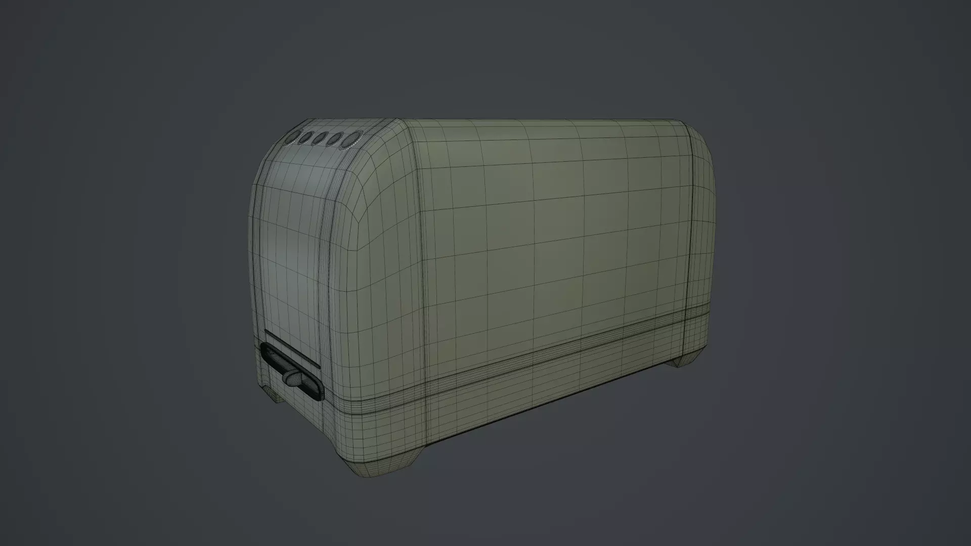 Toaster old rusty Low-poly 3D model_0