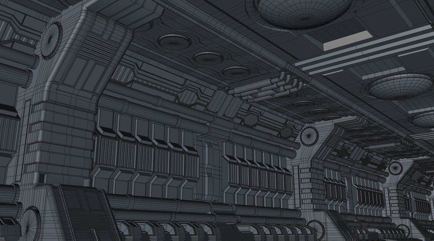 Sci Fi Corridor 3D model_9