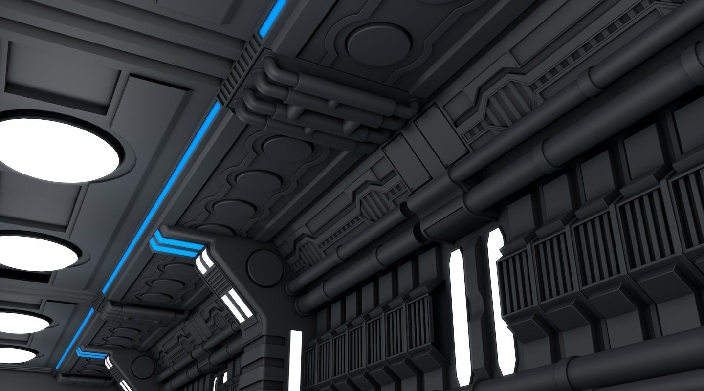 Sci Fi Corridor 3D model_4