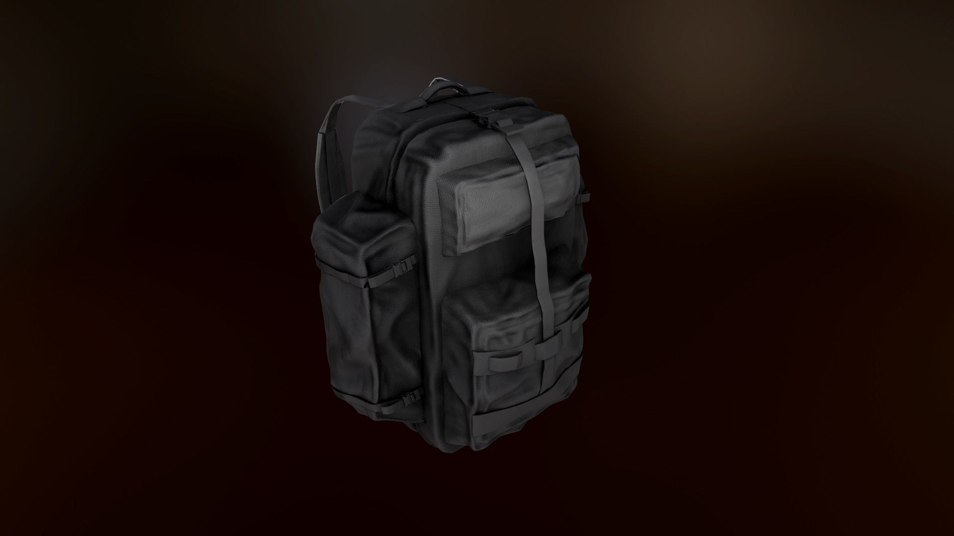 Tactical Backpack Low-poly 3D model_7