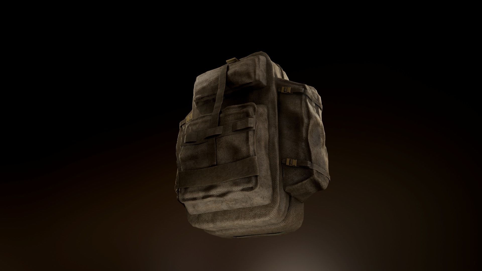 Tactical Backpack Low-poly 3D model_5