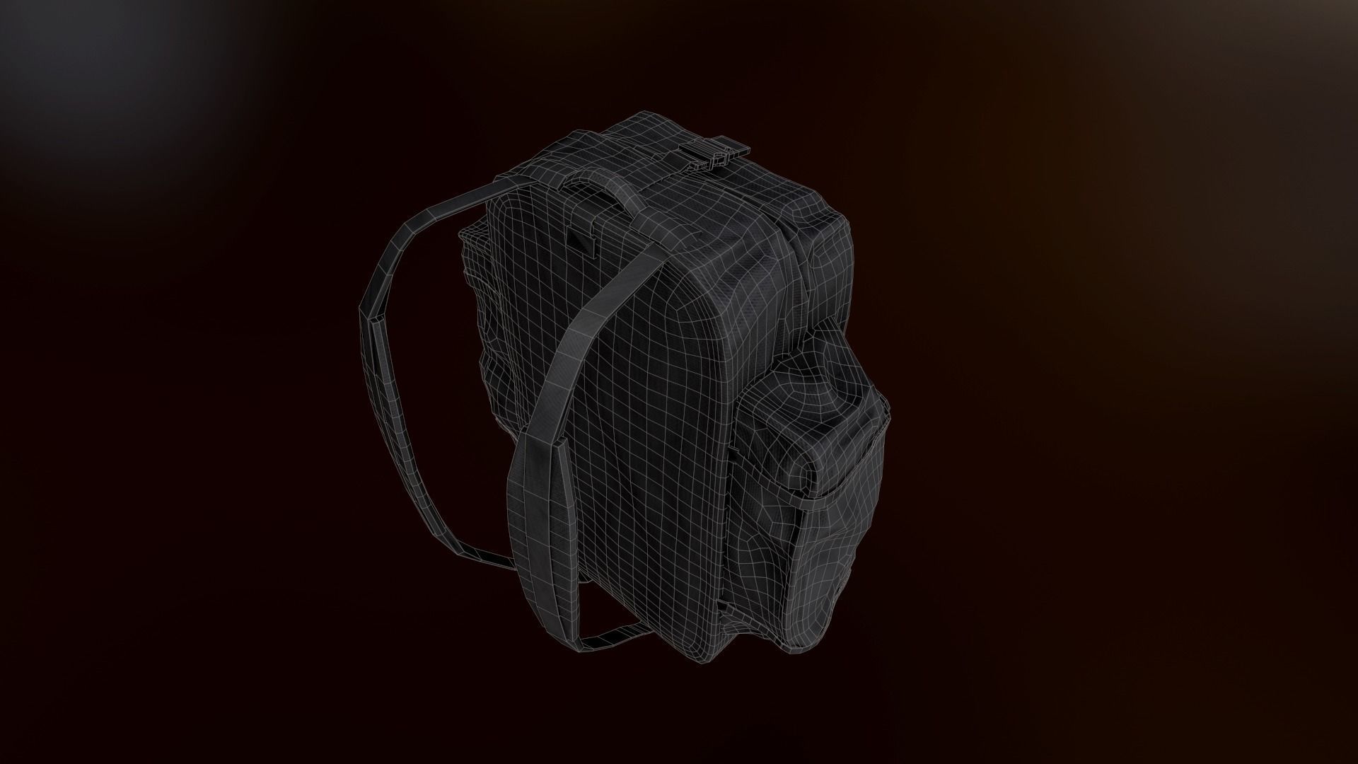 Tactical Backpack Low-poly 3D model_10