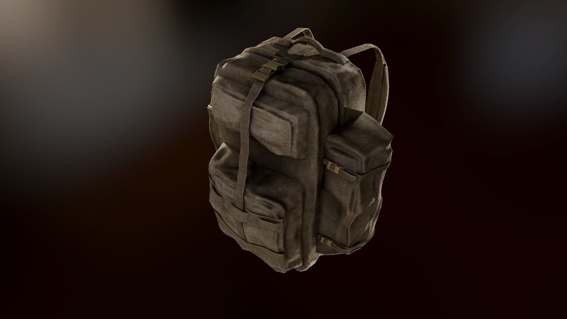 Tactical Backpack Low-poly 3D model_1