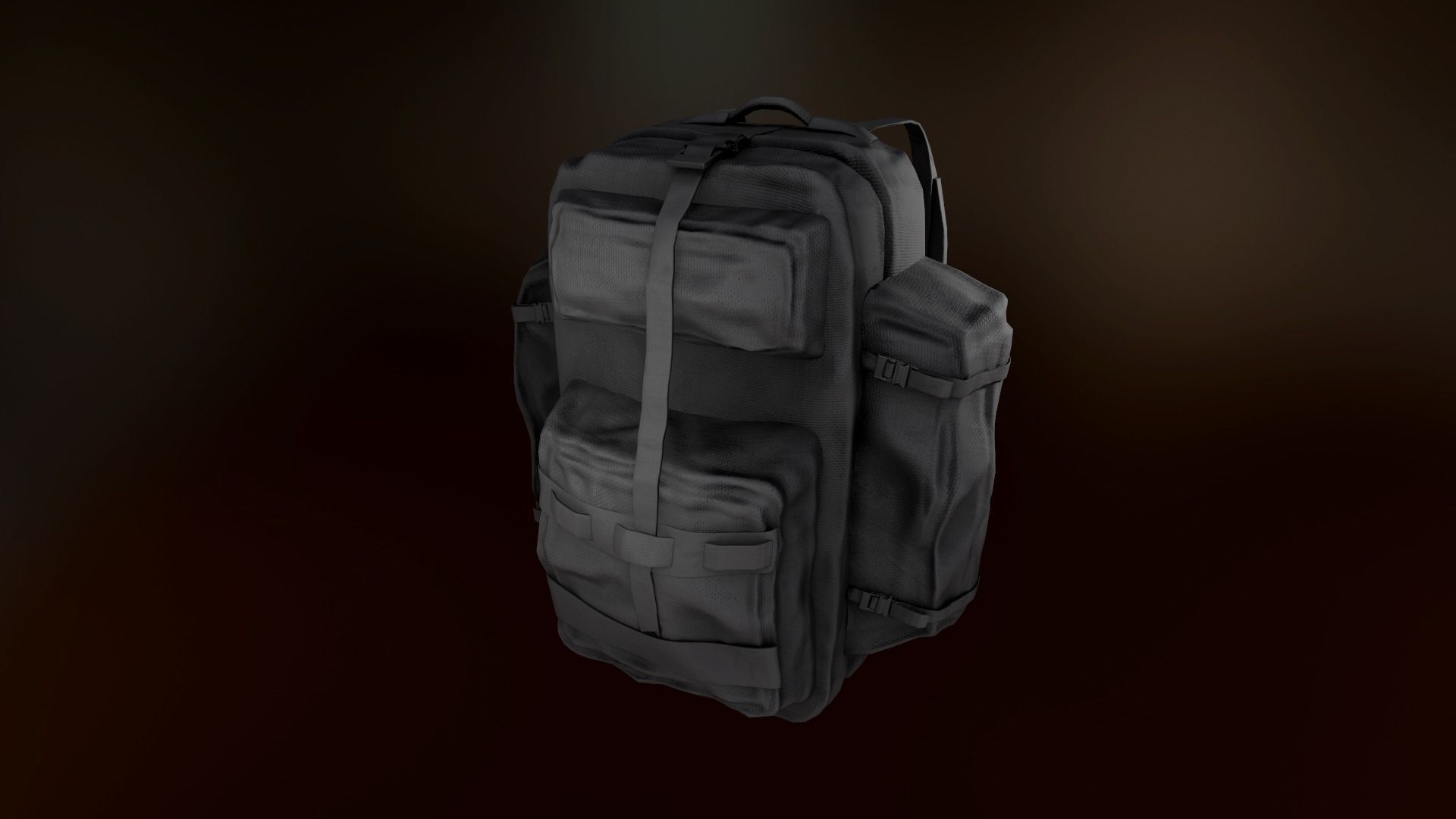 Tactical Backpack Low-poly 3D model_6