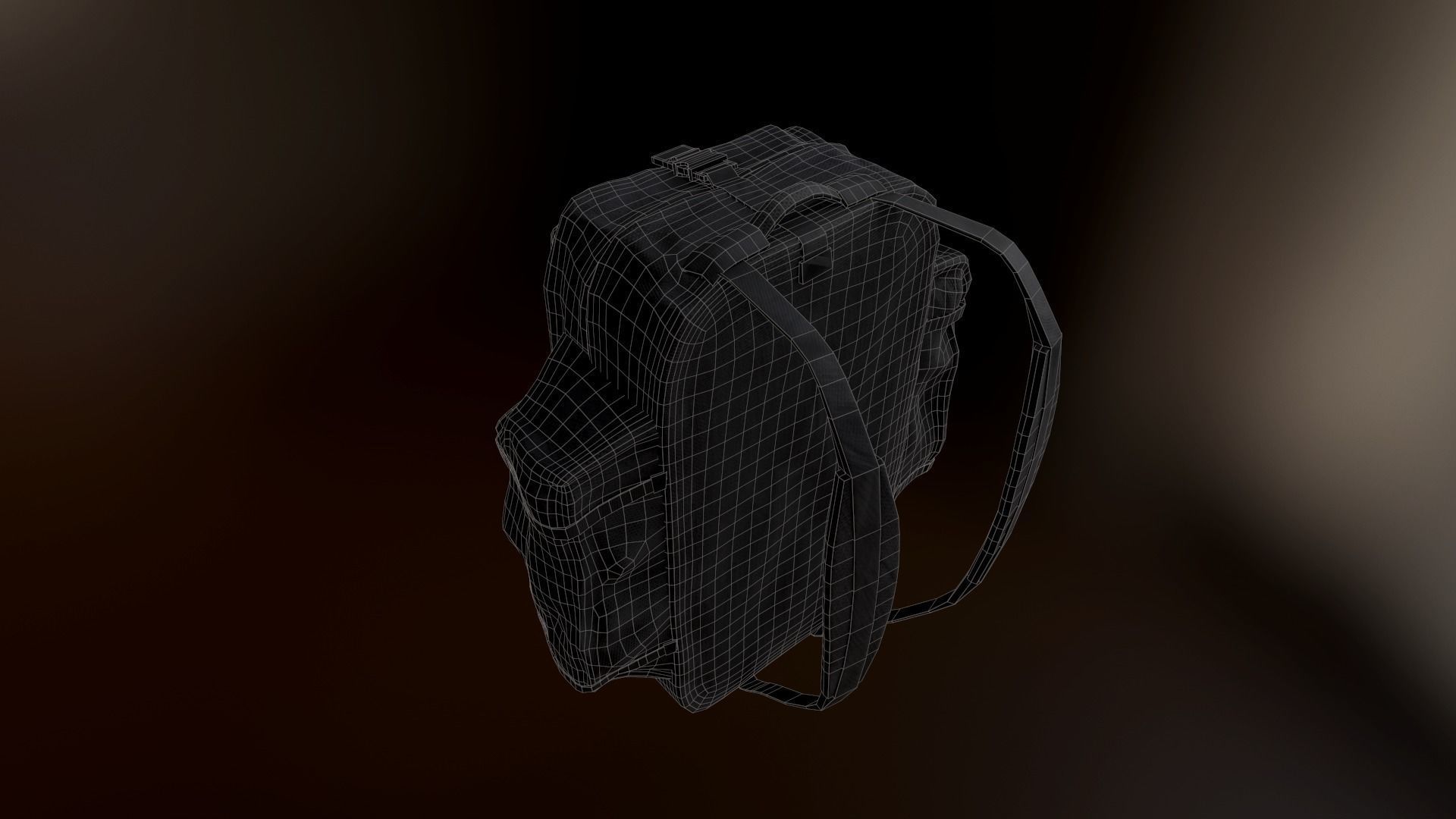 Tactical Backpack Low-poly 3D model_11