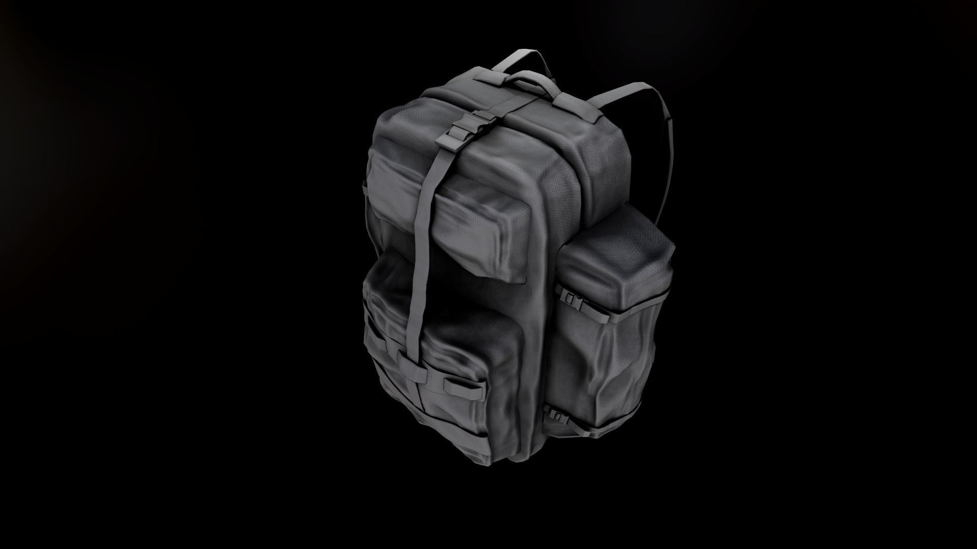 Tactical Backpack Low-poly 3D model_12