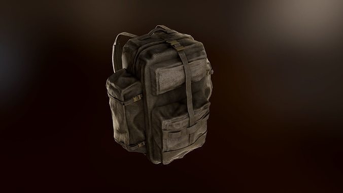 Tactical Backpack Low-poly 3D model