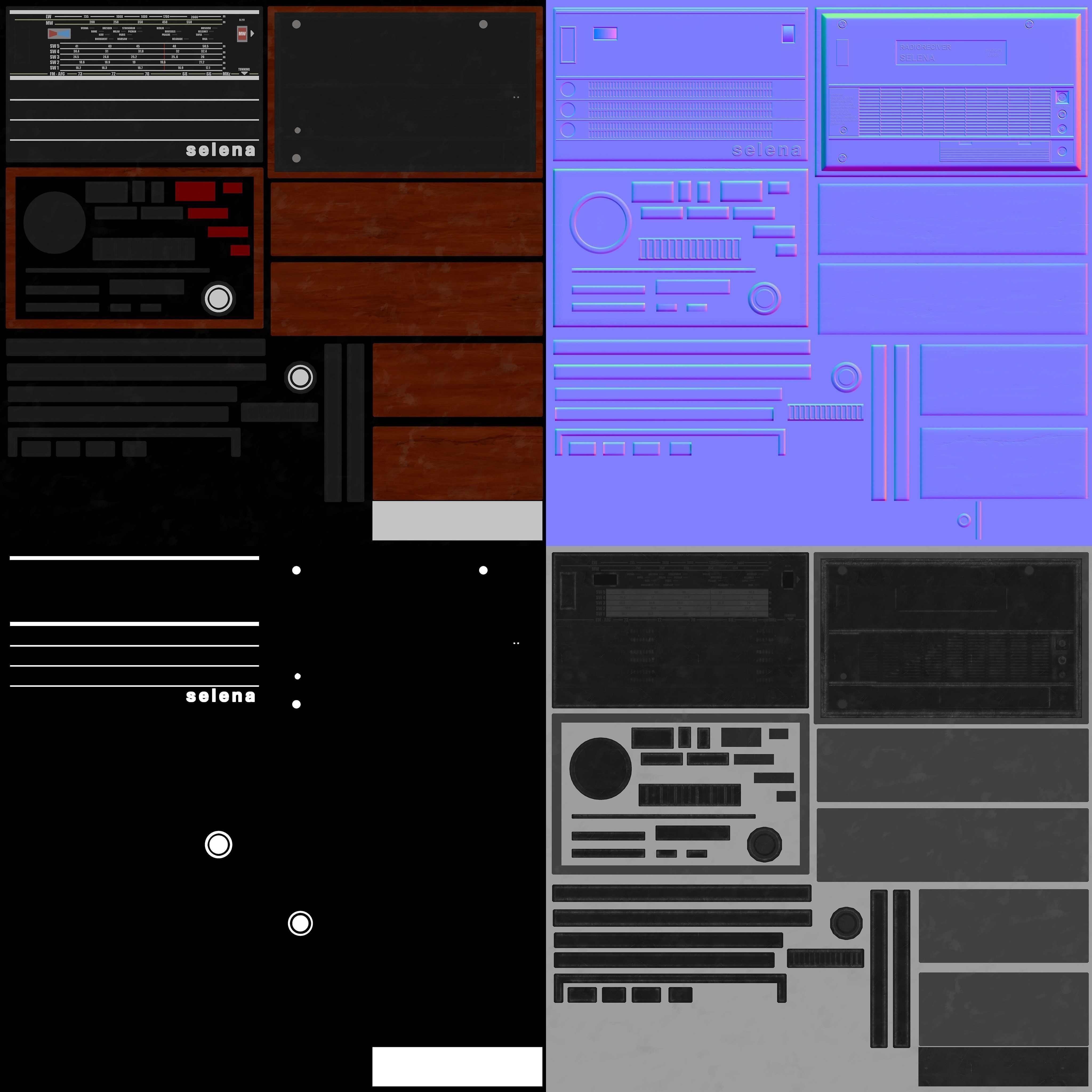 Sovietic Radio Low-poly 3D model_4