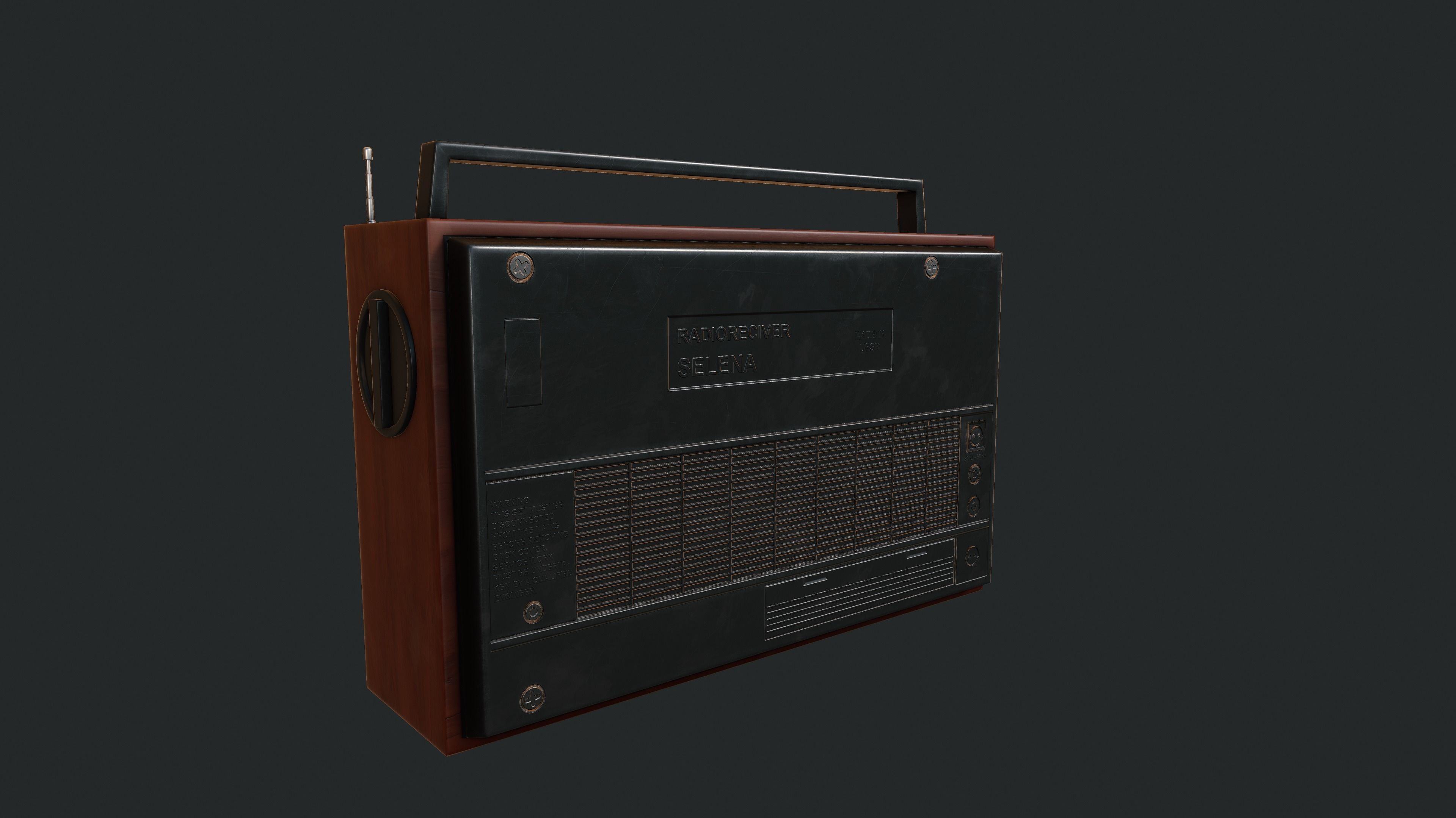 Sovietic Radio Low-poly 3D model_2