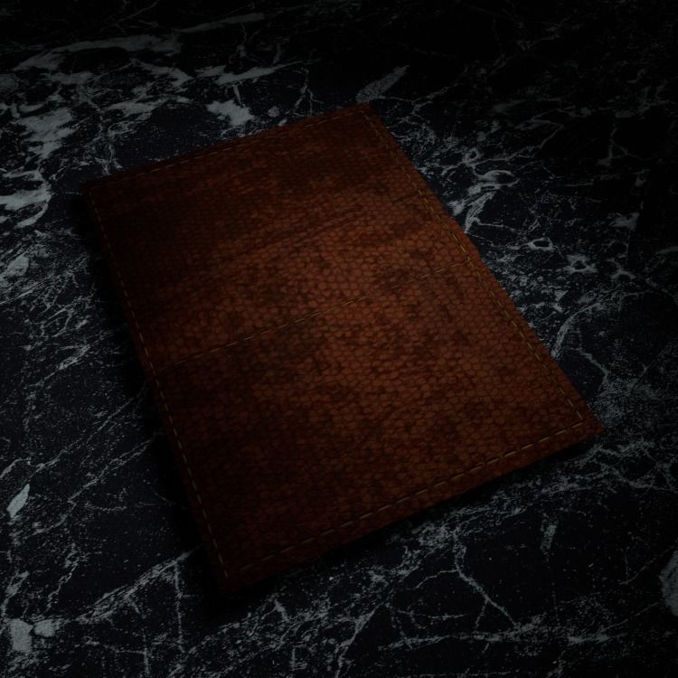 Animation Book Leather cover diary Free low-poly 3D model_1