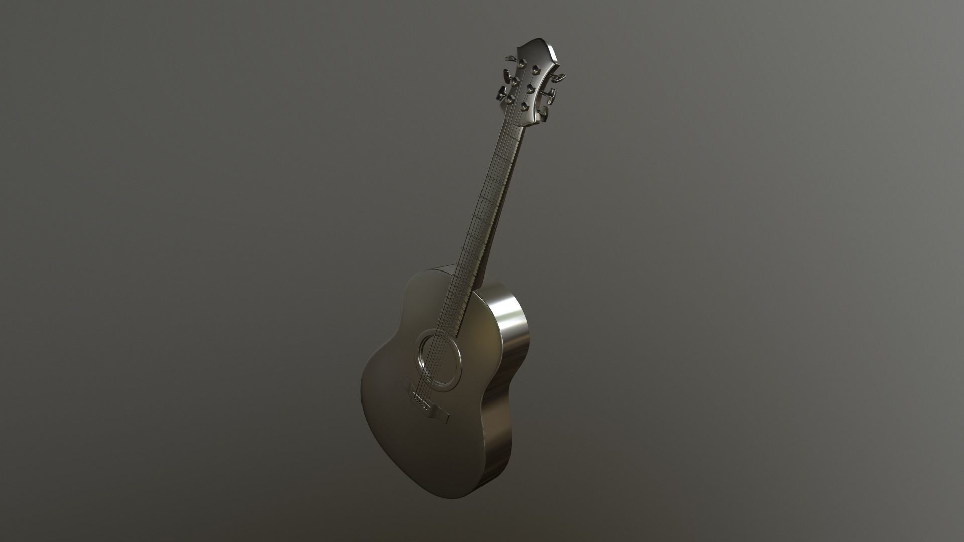Guitar acoustic Low-poly 3D model_10