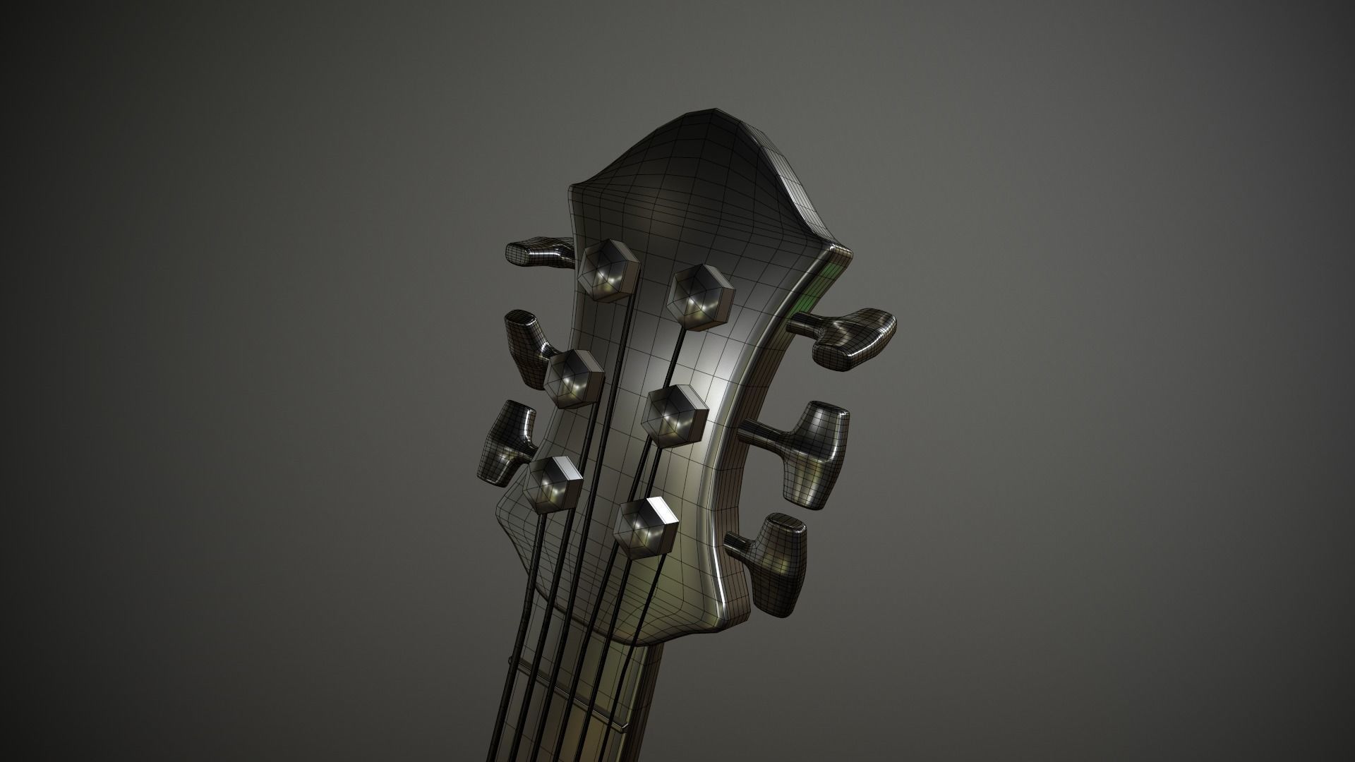 Guitar acoustic Low-poly 3D model_17