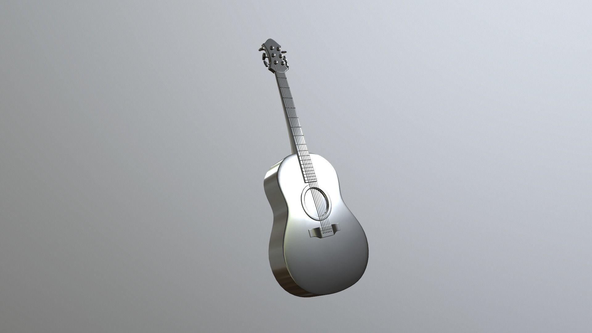 Guitar acoustic Low-poly 3D model_4