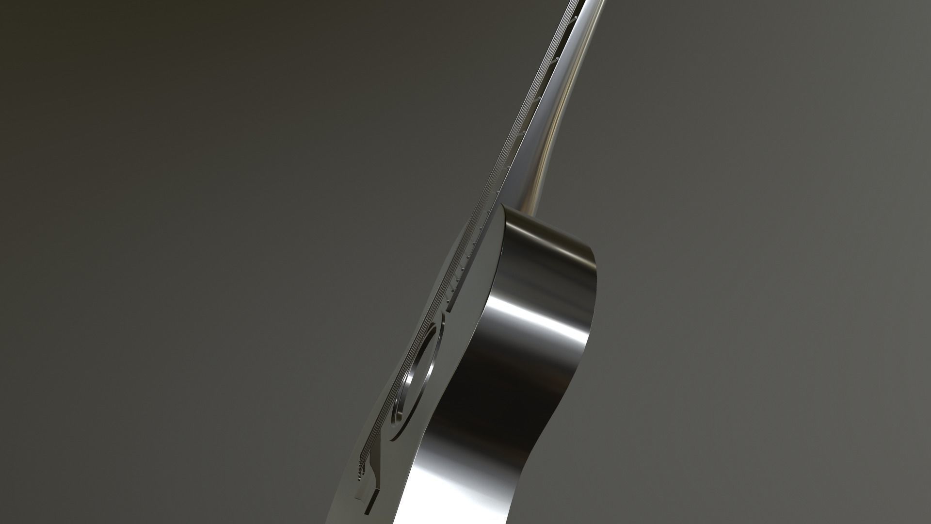 Guitar acoustic Low-poly 3D model_12