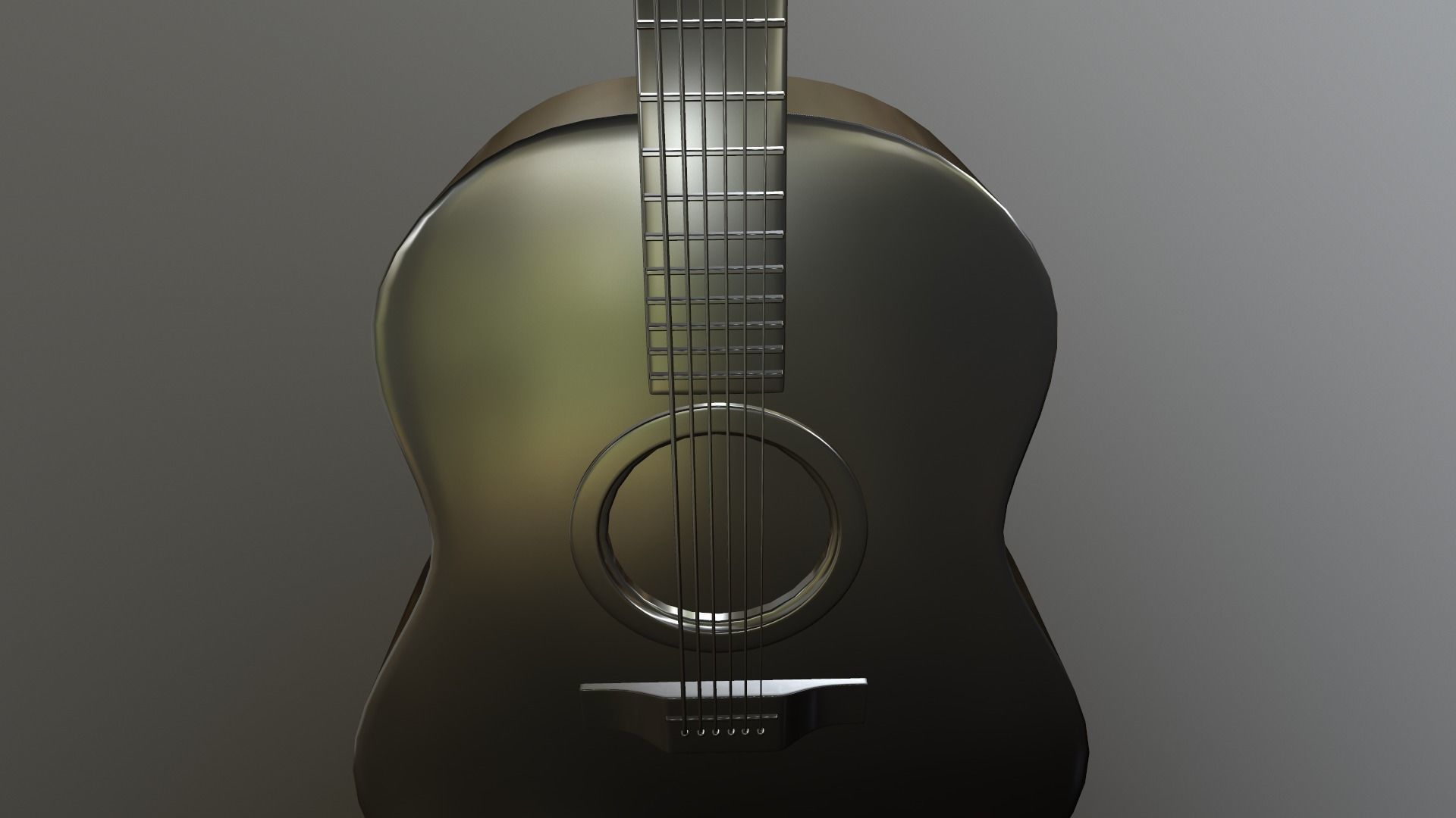 Guitar acoustic Low-poly 3D model_9