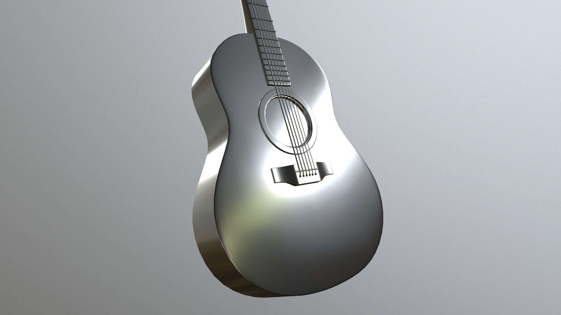 Guitar acoustic Low-poly 3D model_5