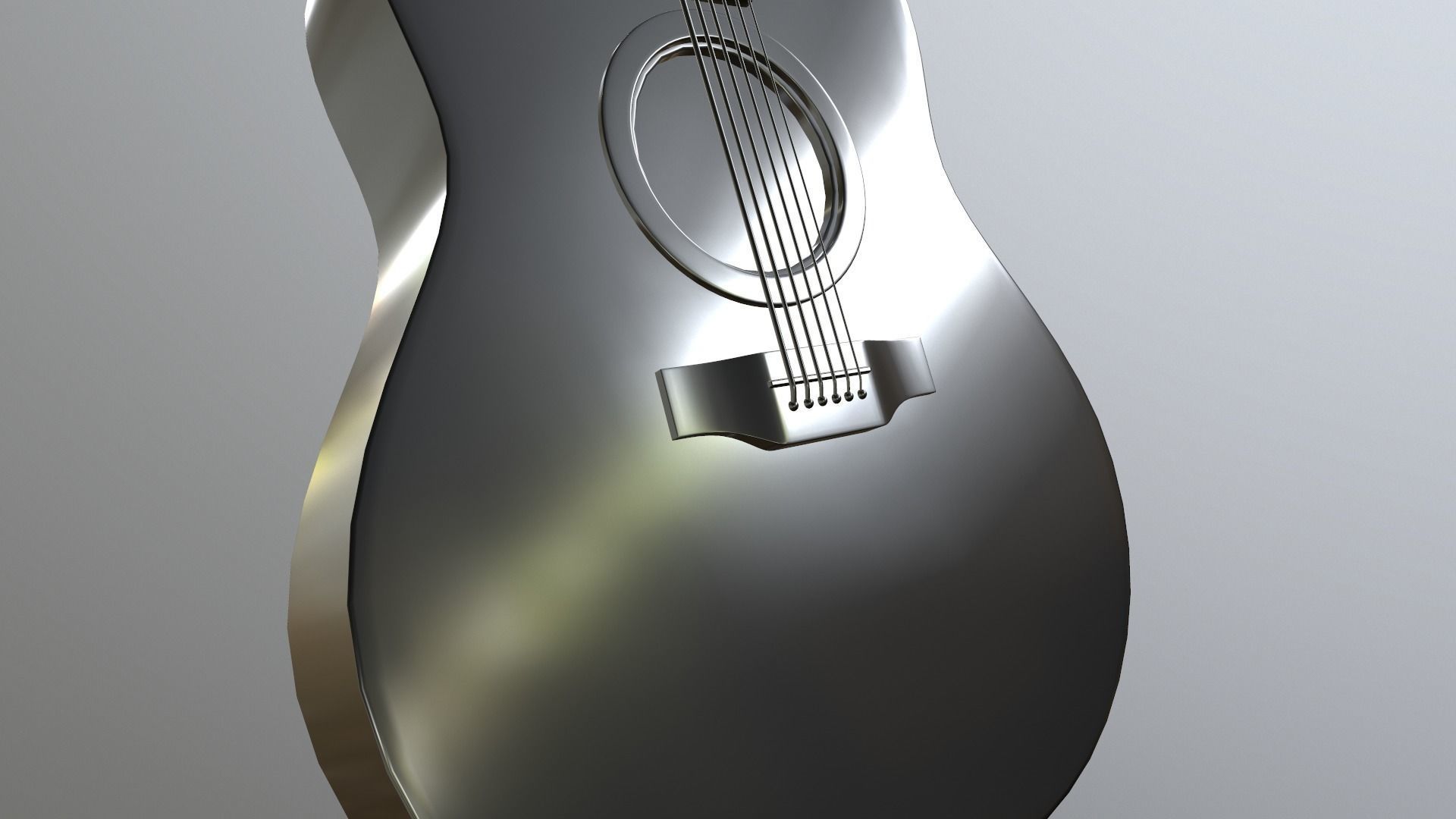 Guitar acoustic Low-poly 3D model_8