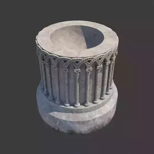 Church Furniture - Stone Baptismal Font 01 Ancaster 3D model