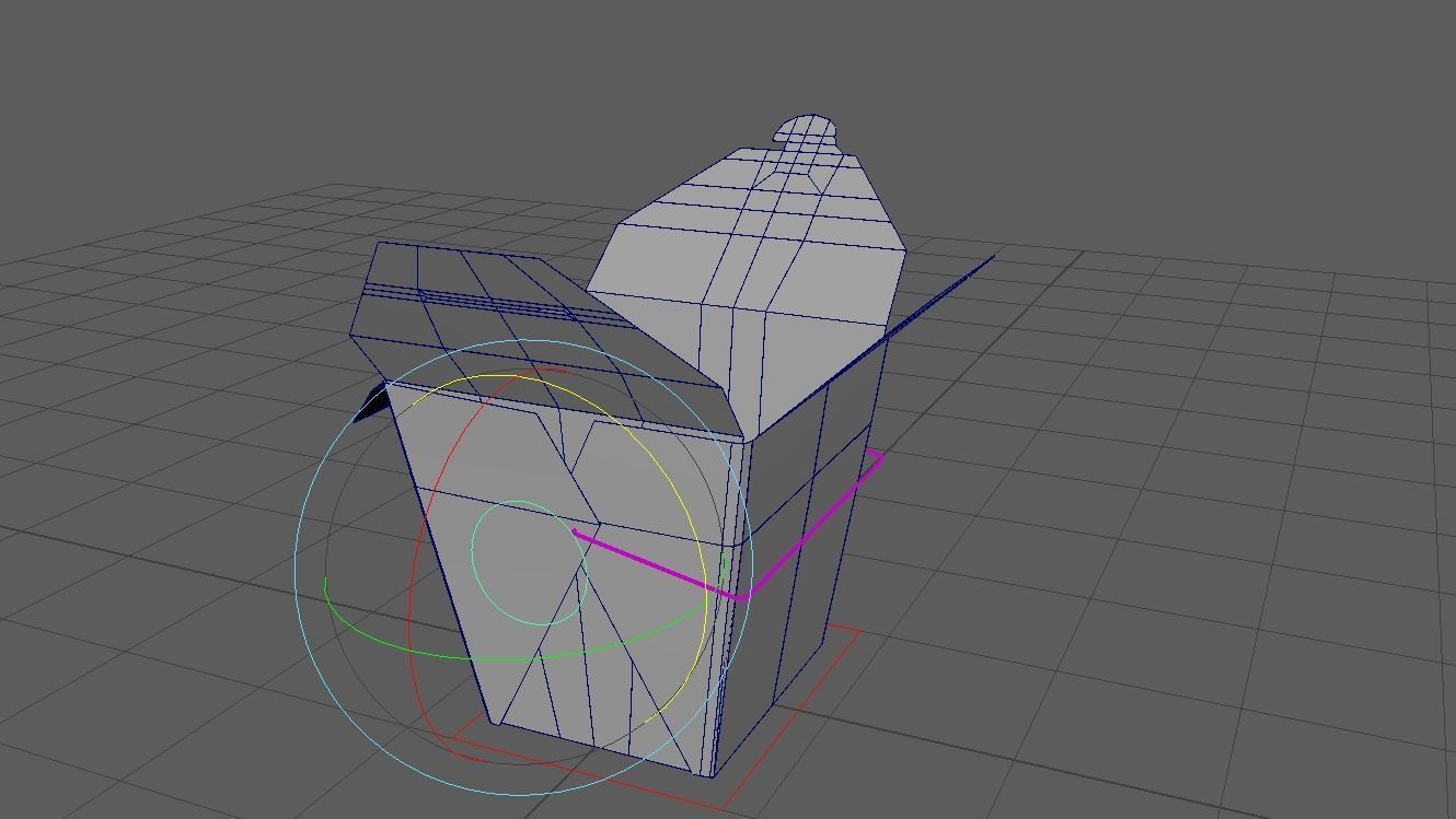 Chinese Takeout Box 3D model_3