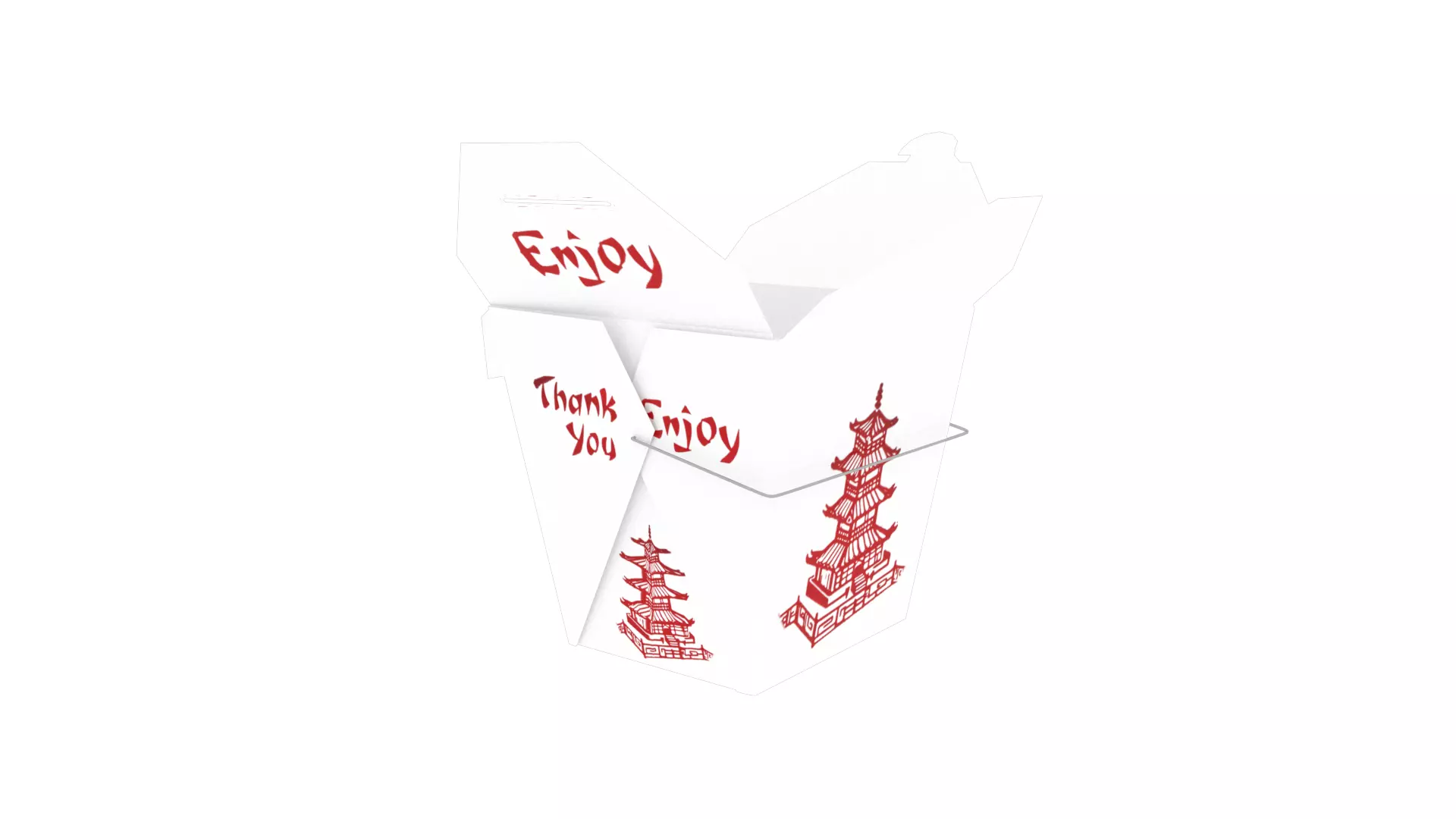 Chinese Takeout Box 3D model_0