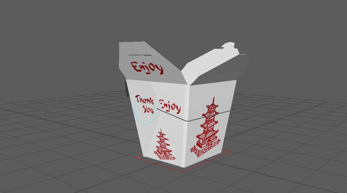 Chinese Takeout Box 3D model_1