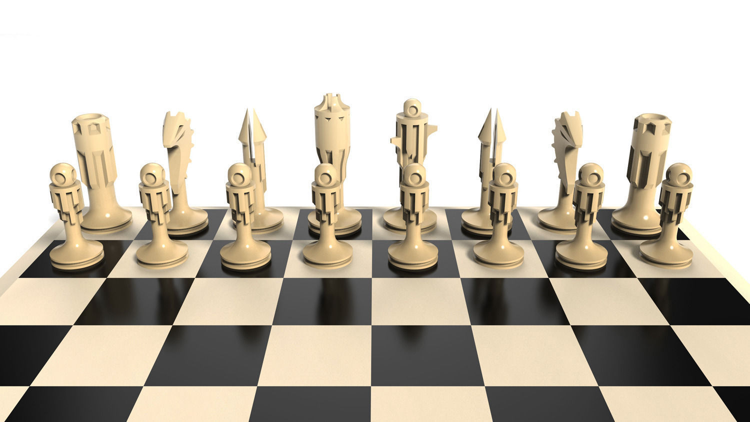 Chess set 3D print model_1