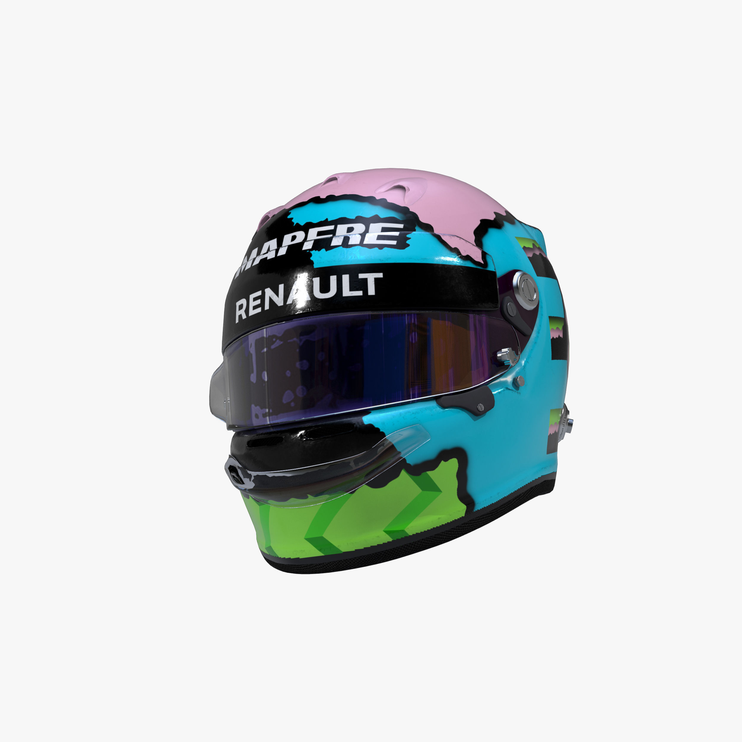 Ricciardo helmet 2019 Low-poly 3D model_5